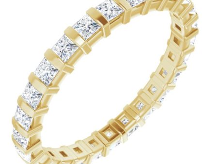 14K Yellow 7 8 CTW Natural Diamond Eternity Band Size 5 For Discount