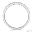 1 10 ctw 15Stones Round Cut Diamond Wedding Band in 14K White Gold Sale