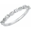 14K White 1 5 CTW Natural Diamond Stackable Ring on Sale