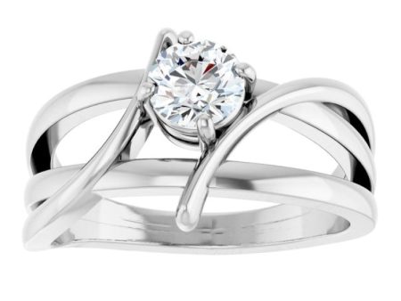 Sterling Silver 1 2 CT Natural Diamond Ring Hot on Sale