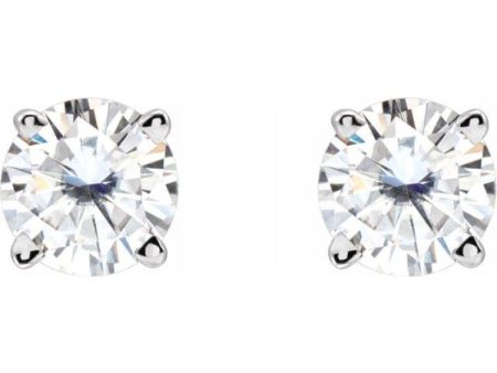 Platinum 4.5 mm Stuller Lab-Grown Moissanite Stud Earrings For Discount