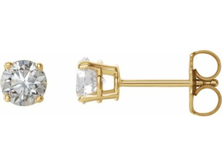 14K Yellow 3 4 CTW Natural Diamond Stud Earrings Fashion