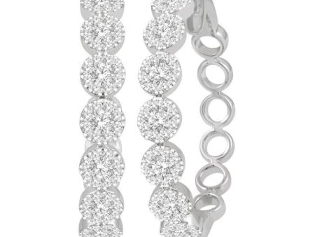 1 1 2 ctw Lovebright Round Cut Diamond Hoop Earrings in 14K White Gold For Discount