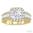 1 1 5 Ctw Diamond Semi-mount Engagement Ring in 14K Yellow and White Gold Online now