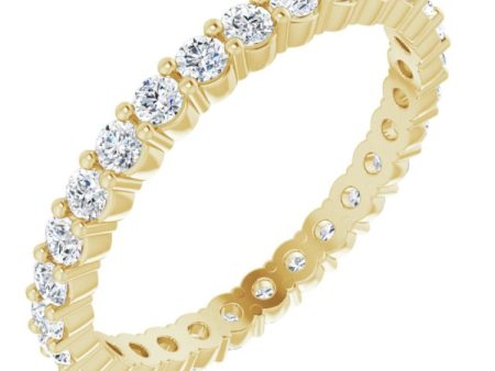 18K Yellow 3 4 CTW Natural Diamond Eternity Band Size 8 Sale