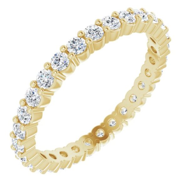 18K Yellow 3 4 CTW Natural Diamond Eternity Band Size 8 Sale