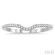 1 6 Ctw Round Cut Diamond Wedding Band in 14K White Gold Cheap