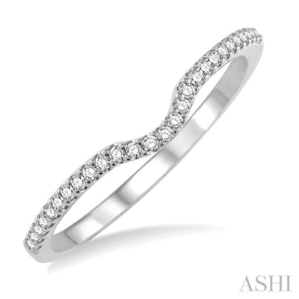 1 6 Ctw Round Cut Diamond Wedding Band in 14K White Gold Cheap