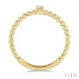 1 20 Ctw Ball Bead Shank Round Cut Diamond Petite Promise Ring in 10K Yellow Gold Fashion