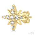 1 10 Ctw Star Round Cut Diamond Petite Earring in 10K Yellow Gold Online