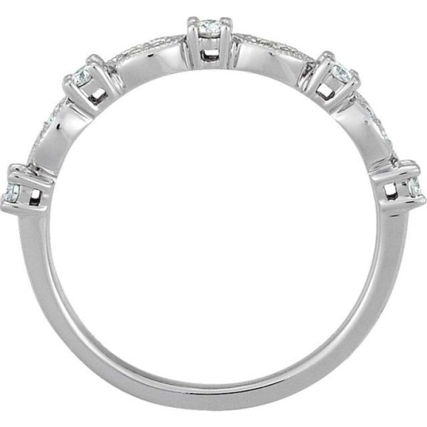 14K White 1 5 CTW Natural Diamond Stackable Ring on Sale