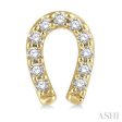 1 10 Ctw Horseshoe Charm Round Cut Diamond Petite Earring in 10K Yellow Gold Cheap