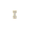 Gold Finish Sterling Silver Micropave I Initial Charm with Simulated Diamonds Cheap