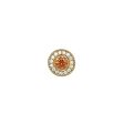 Gold Finish Sterling Silver Micropave Round Simulated Citrine Charm with Simulated Diamonds on Sale