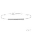 1 6 Ctw Bar Center Round Cut Diamond Petite Bracelet in 10K White Gold Hot on Sale