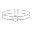 Rhodium Finish Sterling Silver Cable Cuff Constellation Bracelet with Simulated Diamonds - Scorpio For Discount