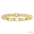 1 20 Ctw Ball Bead Shank Round Cut Diamond Petite Promise Ring in 10K Yellow Gold Fashion