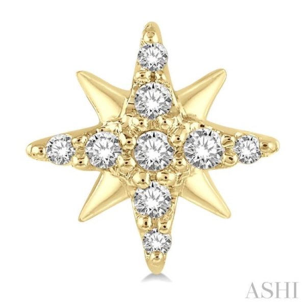 1 10 Ctw Star Round Cut Diamond Petite Earring in 10K Yellow Gold Online