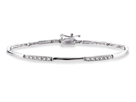 1 4 Ctw Single Cut Diamond Bracelet in 10K White Gold on Sale