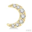 1 10 Ctw Star & Crescent Mix Round Cut Diamond Petite Fashion Earring in 10K Yellow Gold Online Hot Sale