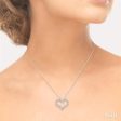 1 2 Ctw Heart Shape Round Cut Diamond Pendant With Chain in 14K White Gold Cheap