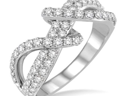 1 1 10 Ctw Round Cut Diamond Fashion Ring in 14K White Gold Online