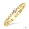 1 20 Ctw Ball Bead Shank Round Cut Diamond Petite Promise Ring in 10K Yellow Gold Fashion