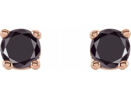 14K Rose 1 5 CTW Natural Black Diamond Stud Earrings Online