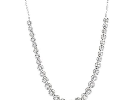 2 ctw Round Cut Diamond Illusion Necklace in 14K White Gold Online Sale