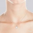 1 50 Ctw Drop Shape Round Cut Diamond & 7x7 MM Cultured Pearl Pendant With Chain in Sterling Silver Fashion