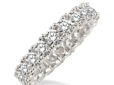 2 1 2 Ctw Round Cut Diamond Eternity Wedding Band in 14K White Gold Online Sale