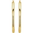 14K Yellow 40 mm Tube Hoop Earrings For Discount