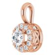 14K Rose 3 8 CTW Natural Diamond Pendant For Sale