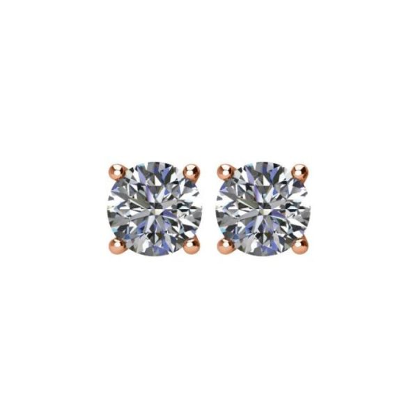 14K Rose 1 CTW Natural Diamond Stud Earrings Online