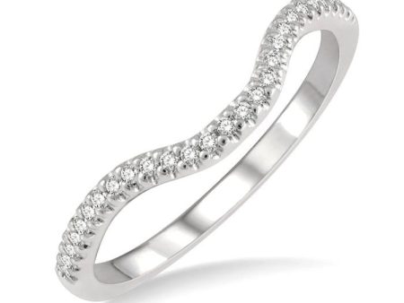 1 10 ctw Round Cut Diamond Wedding Band in 14K White Gold Online Sale