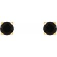 14K Yellow 4 mm Natural Black Onyx Stud Earrings Online Sale