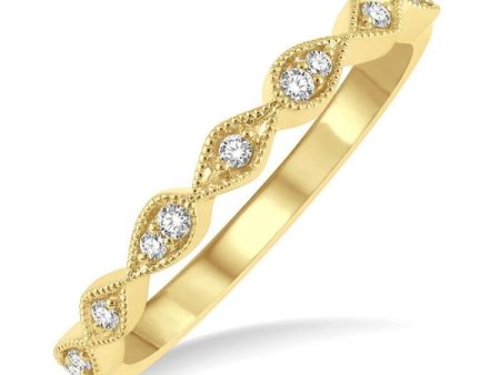 1 10 ctw Pear and Rhombus Shape Lattice Round Cut Diamond Wedding Band in 14K Yellow Gold Sale