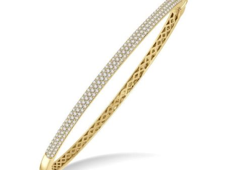 1 Ctw Round Cut Diamond Fashion Bangle in 14K Yellow Gold Sale