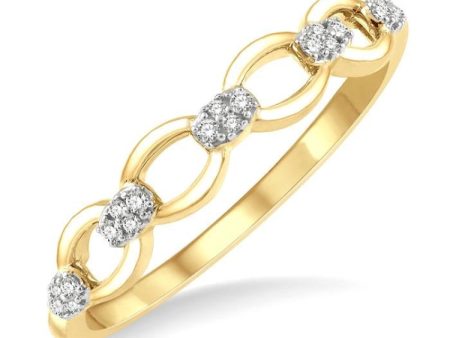 1 10 Ctw Open Link Round Cut Diamond Stackable Fashion Ring in 14K Yellow Gold For Discount