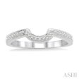 1 10 Ctw Round Cut Diamond Wedding Band in 14K White Gold Hot on Sale