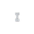 Platinum Finish Sterling Silver Micropave I Initial Charm with Simulated Diamonds on Sale