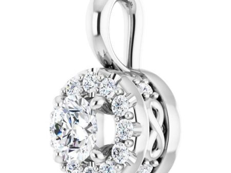 Platinum 3 8 CTW Natural Diamond Pendant Online now