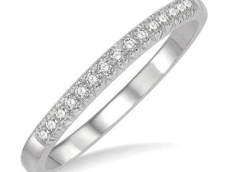 1 10 ctw 15Stones Round Cut Diamond Wedding Band in 14K White Gold Sale