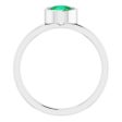 Rhodium-Plated Sterling Silver 6 mm Imitation Emerald Ring Supply