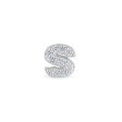 Platinum Finish Sterling Silver Micropave S Initial Charm with Simulated Diamonds For Discount