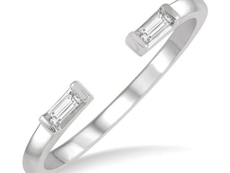 1 10 Ctw Open Center Baguette Diamond Stackable Ring in 10K White Gold Online