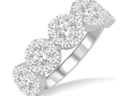 1 1 2 ctw 5-Stone Lovebright Round Cut Diamond Ring in 14K White Gold Online Sale