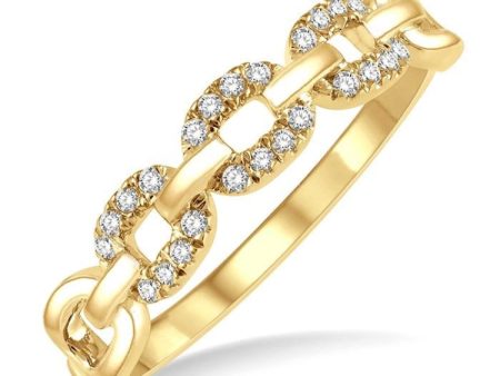 1 10 Ctw Round Cut Diamond Paper Clip Ring in 10K Yellow Gold Hot on Sale