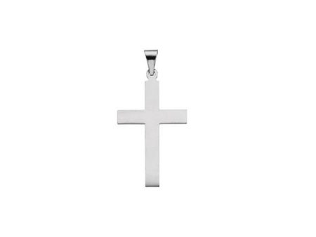 14K White 18 x 12 mm Cross Pendant Online Hot Sale