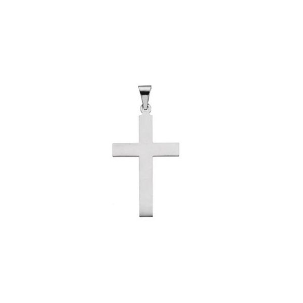 14K White 18 x 12 mm Cross Pendant Online Hot Sale